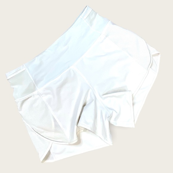 Lululemon White Athletic Lined Running Shorts Performance Fabric (4)